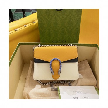 [럭셔리한]Gucci 2021 GG Dionysus Shoulder Bag,20cm,GUB1324 - 구찌 2021 GG 디오니서스 숄더백,20cm,옐로우+화이트