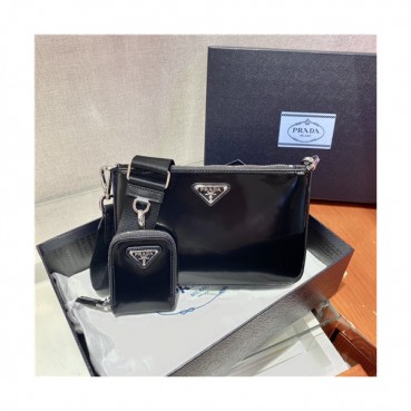 [프라다]Prada 2021 's Leather Shoulder Bag,22cm,PRAB0447 - 프라다 2021  레더 숄더백,22cm,블랙