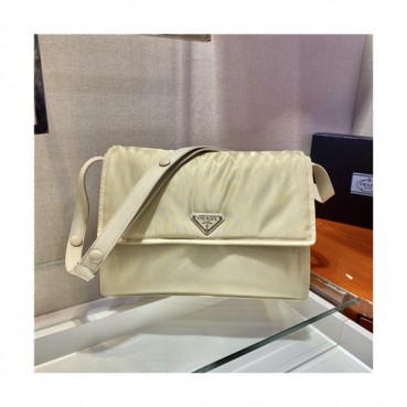 [프라다]Prada 2021 Women's Nylon Shoulder Bag,30cm,PRAB0443 - 프라다 2021 여성용 나일론 숄더백,30cm,베이지