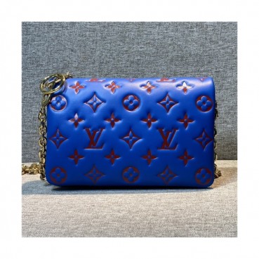[럭셔리한]Louis Vuitton 2021 Women's Leather Shoulder Bag,20cm,LOUB2410 - 루이비통 2021 여성용 레더 숄더백,20cm,블루