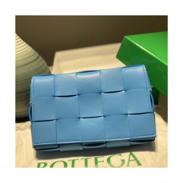 [보테가베네타]Bottega Veneta 2021 Women's Leather Shoulder Bag,23cm,BVB0648 - 보테가베네타 2021 여성용 레더 숄더백,23cm,블루