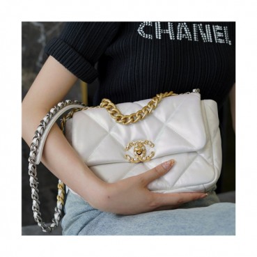 [블링블링]Chanel 2021 Women's Leather Shoulder Bag,26cm,CHAB1702 - 샤넬 2021 여성용 레더 숄더백,26cm,화이트