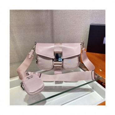 Prada 2021 Women's Nylon Shoulder Bag,23cm,1BD295,PRAB0401 - 프라다 2021 여성용 나일론 숄더백,23cm,스카이블루
