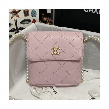 [유니크한]Chanel 2021 Women's Leather Shoulder Bag,19cm,CHAB1676 - 샤넬 2021 여성용 레더 숄더백,19cm,핑크