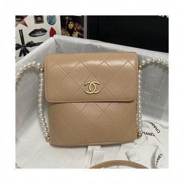 [유니크한]Chanel 2021 Women's Leather Shoulder Bag,19cm,CHAB1675 - 샤넬 2021 여성용 레더 숄더백,19cm,카키