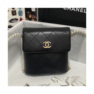 [유니크한]Chanel 2021 Women's Leather Shoulder Bag,19cm,CHAB1673 - 샤넬 2021 여성용 레더 숄더백,19cm,블랙