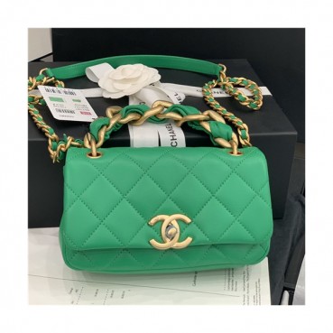 [샤넬]Chanel 2021 Women's Leather Shoulder Bag,19cm,CHAB1670 - 샤넬 2021 여성용 레더 숄더백,19cm,그린