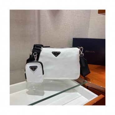 Prada 2021 Man's Nylon Shoulder Bag,24cm,2VH113,PRAB0389 - 프라다 2021 남성용 나일론 숄더백,24cm,화이트