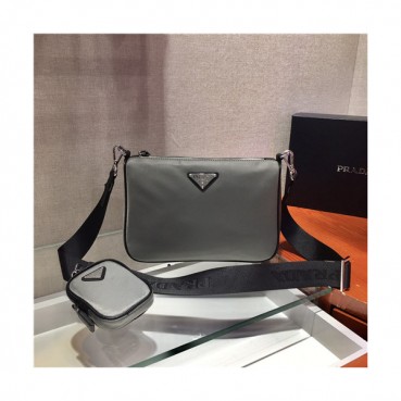 Prada 2021 Man's Nylon Shoulder Bag,24cm,2VH113,PRAB0387 - 프라다 2021 남성용 나일론 숄더백,24cm,그레이