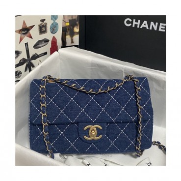 [샤넬]Chanel 2021 Denim Classic Flap Shoulder Bag,26.5cm - 샤넬 2021 데님 클래식 플랩 숄더백,26.5cm,CHAB1630,블루