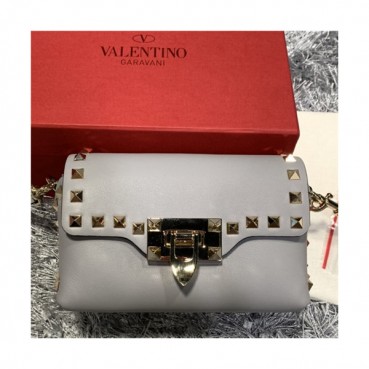 [발렌티노]Valentino 2021 Lockstead Shoulder Bag,16.5cm - 발렌티노 2021 락스터드 숄더백,16.5cm,VTB1078,그레이