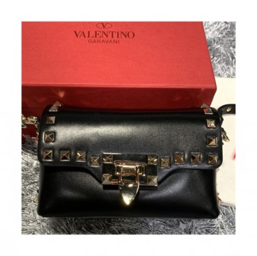 [발렌티노]Valentino 2021 Lockstead Shoulder Bag,16.5cm - 발렌티노 2021 락스터드 숄더백,16.5cm,VTB1077,블랙