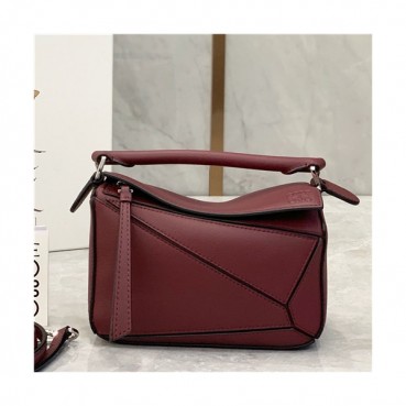 [로에베]Loewe 2021 Women's Puzzle Mini Tote Shoulder Bag,18cm - 로에베 2021 여성용 퍼즐 미니 토트 숄더백,18cm,LOEB0510,와인