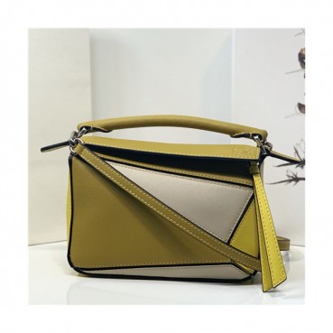 [로에베]Loewe 2021 Women's Puzzle Mini Tote Shoulder Bag,18cm - 로에베 2021 여성용 퍼즐 미니 토트 숄더백,18cm,LOEB0504,옐로우