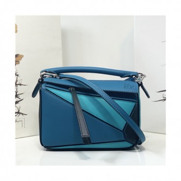 [로에베]Loewe 2021 Women's Puzzle Mini Tote Shoulder Bag,18cm - 로에베 2021 여성용 퍼즐 미니 토트 숄더백,18cm,LOEB0503,블루