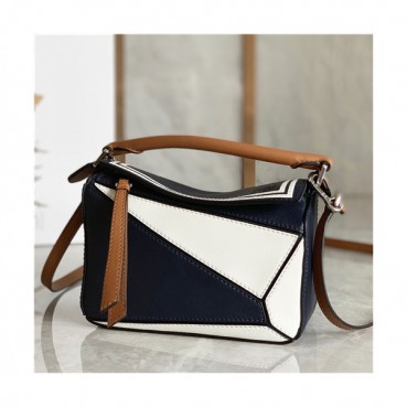 [로에베]Loewe 2021 Women's Puzzle Mini Tote Shoulder Bag,18cm - 로에베 2021 여성용 퍼즐 미니 토트 숄더백,18cm,LOEB0495,네이비