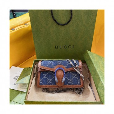 [구찌]Gucci 2021 GG Denim Mini Dionysus Shoulder Bag,16.5cm - 구찌 2021 GG 데님 미니 디오니서스 숄더백,16.5cm,GUB1270,네이비