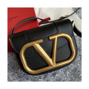 [발렌티노]Valentino 2021 Women's Garavani Supervee Shoulder Bag,18cm - 발렌티노 2021 여성용 가바니 슈퍼비 숄더백,18cm,VTB1045,블랙