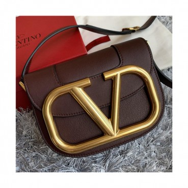 [발렌티노]Valentino 2021 Women's Garavani Supervee Shoulder Bag,18cm - 발렌티노 2021 여성용 가바니 슈퍼비 숄더백,18cm,VTB1043,브라운