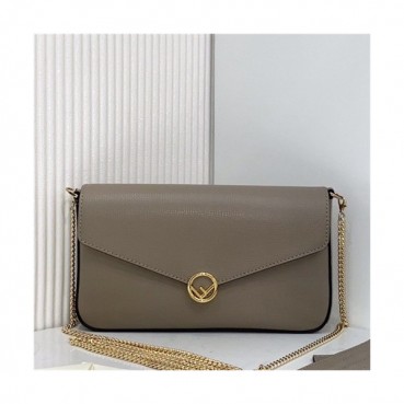 [펜디]Fendi 2021 Women's Leather Shoulder Bag,21cm - 펜디 2021 여성용 레더 숄더백,21cm,FENB0633,카키