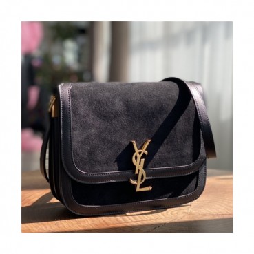 [입생로랑]Saint Laurent 2021 Women's Leather Shoulder Bag,22cm - 입생로랑 2021 여성용 레더 숄더백,22cm,SLB0623,블랙