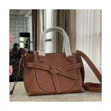 [로에베]Loewe 2021 Women's Mini Gate Top Handle Bag/Shoulder Bag,25cm - 로에베 2021 여성용 미니 게이트 탑 핸들백/숄더백,25cm,LOEB0487,브라운