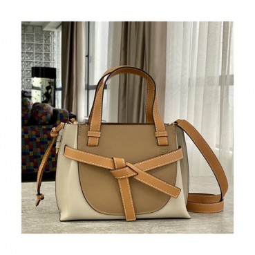[로에베]Loewe 2021 Women's Mini Gate Top Handle Bag/Shoulder Bag,25cm - 로에베 2021 여성용 미니 게이트 탑 핸들백/숄더백,25cm,LOEB0486,베이지