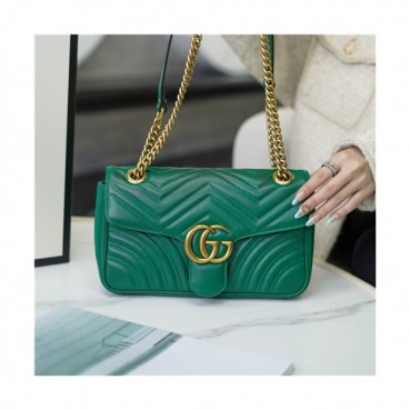 [구찌]Gucci 2020 Women's Marmont Matlase Shoulder Bag,26cm - 구찌 2020 여성용 마몬트 마틀라세 숄더백,26cm,GUB1250,그린