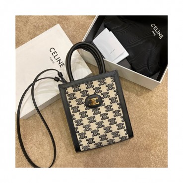 [셀린느]Celine 2020 Women's Mini Tote Shoulder bag,20cm - 셀린느 2020 여성용 미니 토트 숄더백,20cm,CLNB0662,블랙