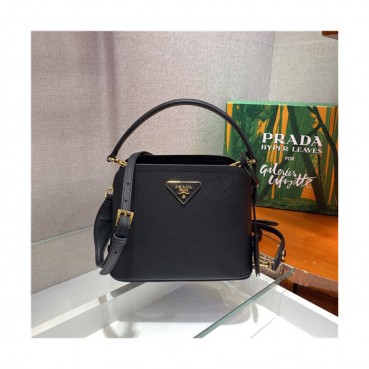 [프라다]Prada 2021 Women's Leather Mini Tote Shoulder Bag,21cm - 프라다 2021 여성용 레더 미니 토트 숄더백,21cm,PRAB0331,블랙