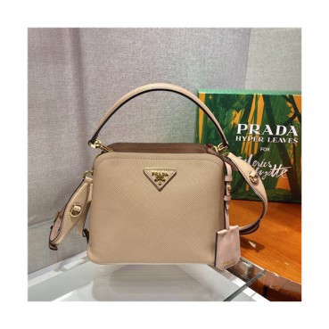 [프라다]Prada 2021 Women's Leather Mini Tote Shoulder Bag,21cm - 프라다 2021 여성용 레더 미니 토트 숄더백,21cm,PRAB0329,베이지