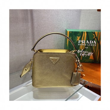 [프라다]Prada 2021 Women's Leather Mini Tote Shoulder Bag,21cm - 프라다 2021 여성용 레더 미니 토트 숄더백,21cm,PRAB0328,골드