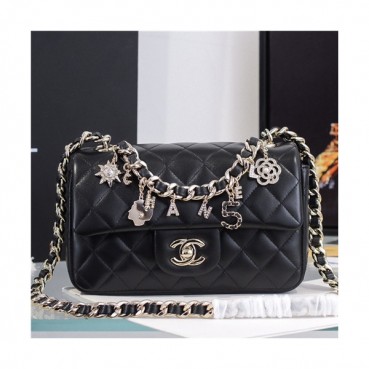[샤넬] Chanel 2021 Women's New Mini CF Shoulder Bag,20cm - 샤넬 2021 여성용 미니 뉴 CF 숄더백,20cm,CHAB1618,블랙