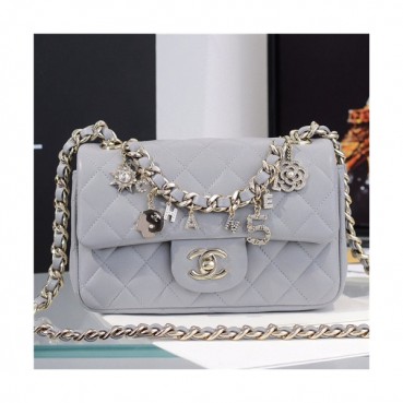 [샤넬] Chanel 2021 Women's New Mini CF Shoulder Bag,20cm - 샤넬 2021 여성용 미니 뉴 CF 숄더백,20cm,CHAB1617,그레이