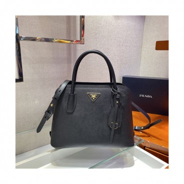 [프라다] Prada 2021 Women's Leather Matinee Tote Shoulder Bag,31cm - 프라다 2021 여성용 레더 마티네 토트 숄더백,31cm,PRAB0322,블랙