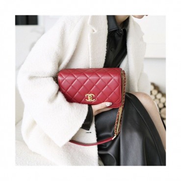 [샤넬] Chanel 2020 Women's Leather Shoulder Bag,21cm - 샤넬 2020 여성용 레더 숄더백,21cm,CHAB1602,레드
