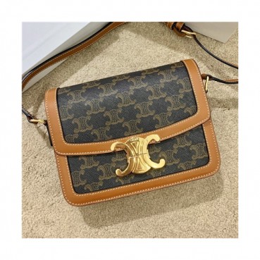 Celine 2020 Women's Leather Shoulder Bag,18cm - 셀린느 2020 여성용 레더 숄더백,18cm,CLNB0653,브라운