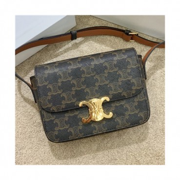 Celine 2020 Women's Leather Shoulder Bag,16cm - 셀린느 2020 여성용 레더 숄더백,16cm,CLNB0652,브라운