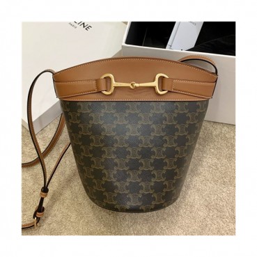 Celine 2020 Women's Leather Shoulder Bag,14cm - 셀린느 2020 여성용 레더 숄더백,14cm,CLNB0651,브라운