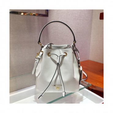 Prada 2020 Women's Leather Tote Bucket Bag,22cm - 프라다 2020 여성용 레더 토트 버킷백,22cm,PRAB0317,화이트