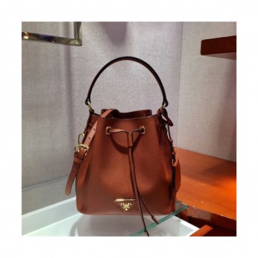 Prada 2020 Women's Leather Tote Bucket Bag,22cm - 프라다 2020 여성용 레더 토트 버킷백,22cm,PRAB0314,오렌지