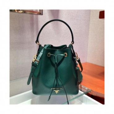 Prada 2020 Women's Leather Tote Bucket Bag,22cm - 프라다 2020 여성용 레더 토트 버킷백,22cm,PRAB0312,그린