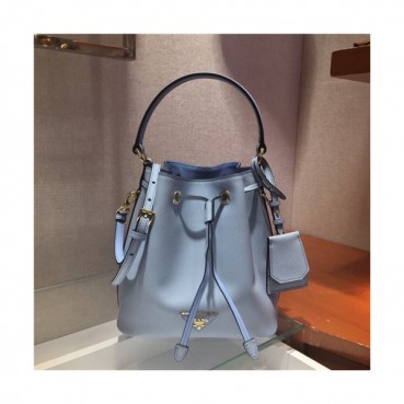 Prada 2020 Women's Leather Tote Bucket Bag,22cm - 프라다 2020 여성용 레더 토트 버킷백,22cm,PRAB0310,스카이블루