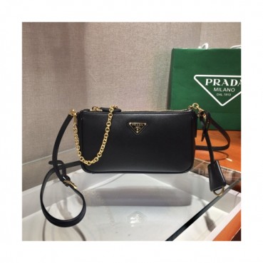 Prada 2020 Women's Leather Shoulder Bag,20cm - 프라다 2020 여성용 레더 숄더백,20cm,PRAB0309,블랙