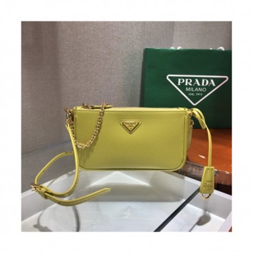 Prada 2020 Women's Leather Shoulder Bag,20cm - 프라다 2020 여성용 레더 숄더백,20cm,PRAB0307,옐로우