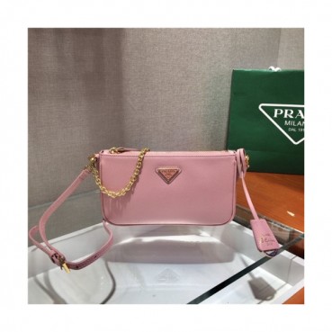 Prada 2020 Women's Leather Shoulder Bag,20cm - 프라다 2020 여성용 레더 숄더백,20cm,PRAB0306,핑크