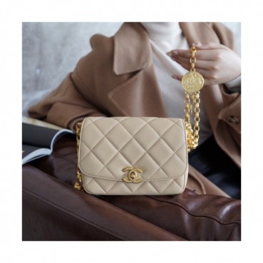 Chanel 2020 Women's Leather Shoulder Bag,14cm - 샤넬 2020 여성용 레더 숄더백,14cm,CHAB1594,화이트