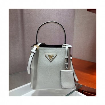 Prada 2020 Women's Leather Mini Tote Shoulder Bag,17cm - 프라다 2020 여성용 레더 미니 토트 숄더백,17cm,PRAB0303,화이트