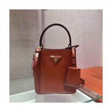 Prada 2020 Women's Leather Mini Tote Shoulder Bag,17cm - 프라다 2020 여성용 레더 미니 토트 숄더백,17cm,PRAB0302,오렌지