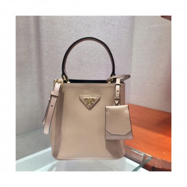 Prada 2020 Women's Leather Mini Tote Shoulder Bag,17cm - 프라다 2020 여성용 레더 미니 토트 숄더백,17cm,PRAB0301,베이지